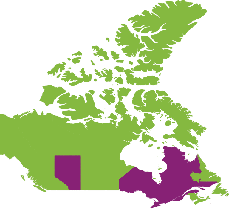 Map of our distribution sections across Canada